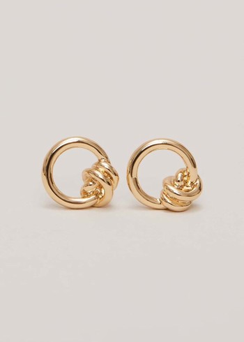 Phase Eight Knot Stud Jewellery Gold Canada | YZQSPG-970